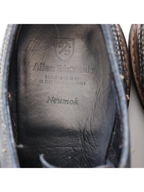 Allen Edmonds Neumok Men\'s Size 10 D Wing Tip Oxford Dress Shoes Navy Leather main image 7